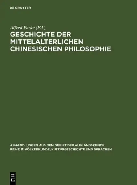 Cover of Geschichte der mittelalterlichen chinesischen Philosophie