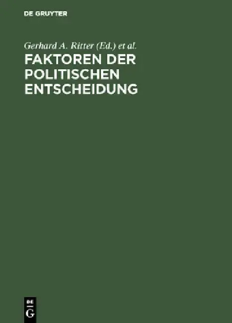 Cover of Faktoren der politischen Entscheidung