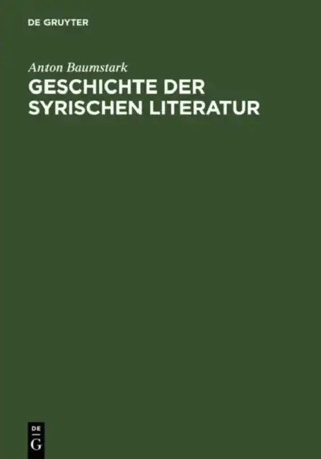 Cover of Geschichte Der Syrischen Literatur