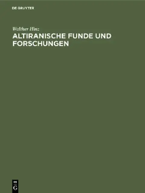 Cover of Altiranische Funde und Forschungen