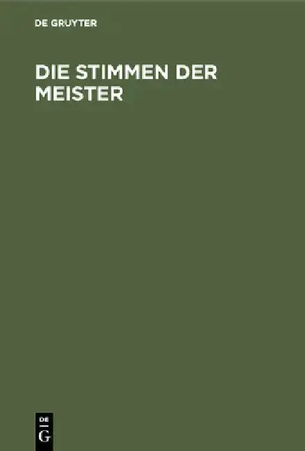 Cover of Die Stimmen der Meister