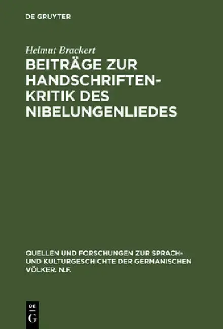 Cover of Beiträge Zur Handschriftenkritik Des Nibelungenliedes