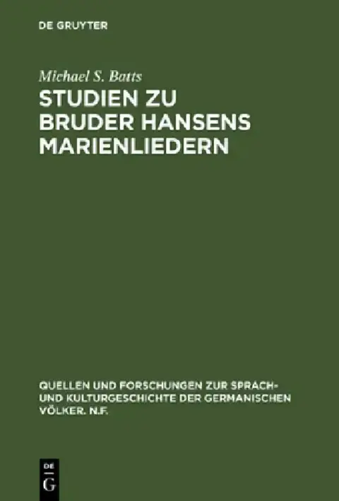 Cover of Studien Zu Bruder Hansens Marienliedern