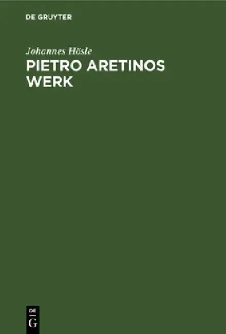 Cover of Pietro Aretinos Werk
