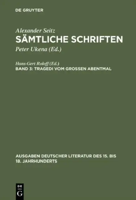 Cover of Sämtliche Schriften, Bd 3, Tragedi vom Großen Abentmal