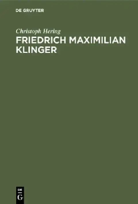 Cover of Friedrich Maximilian Klinger