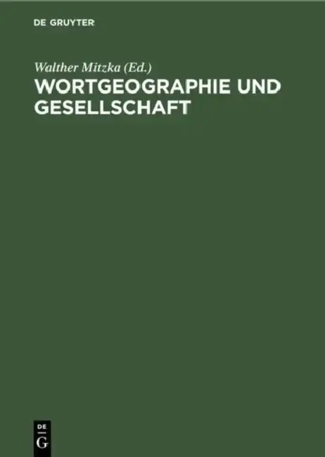 Cover of Wortgeographie und Gesellschaft