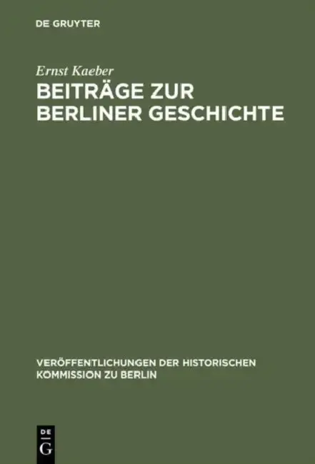 Cover of Beiträge Zur Berliner Geschichte