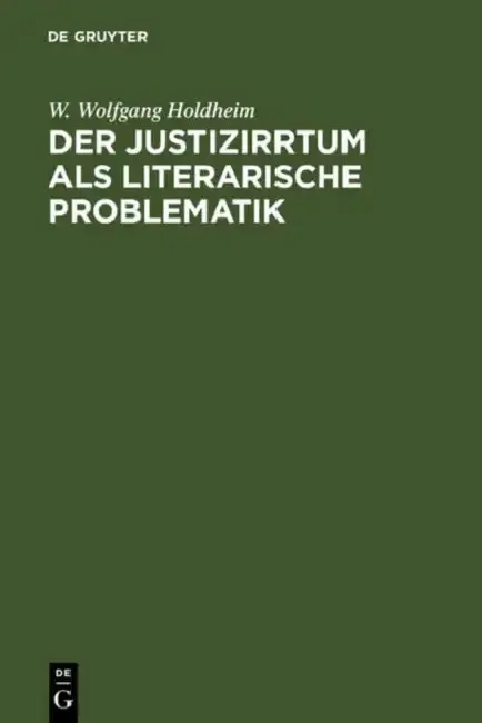 Cover of Der Justizirrtum als literarische Problematik