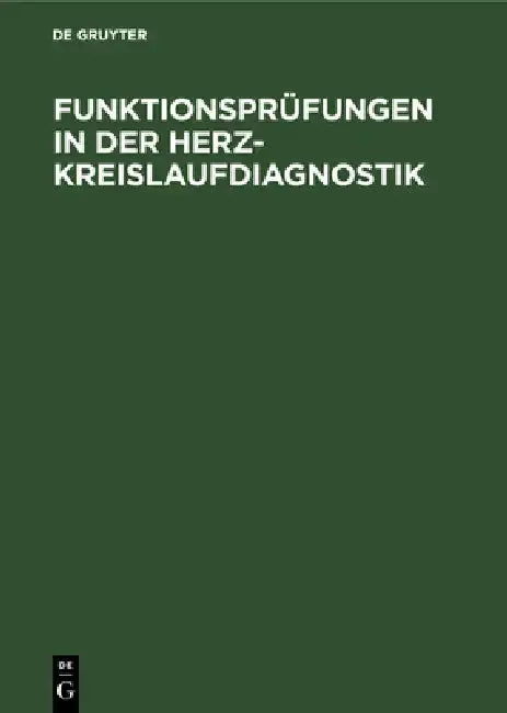Cover of Funktionsprüfungen in der Herz-Kreislaufdiagnostik