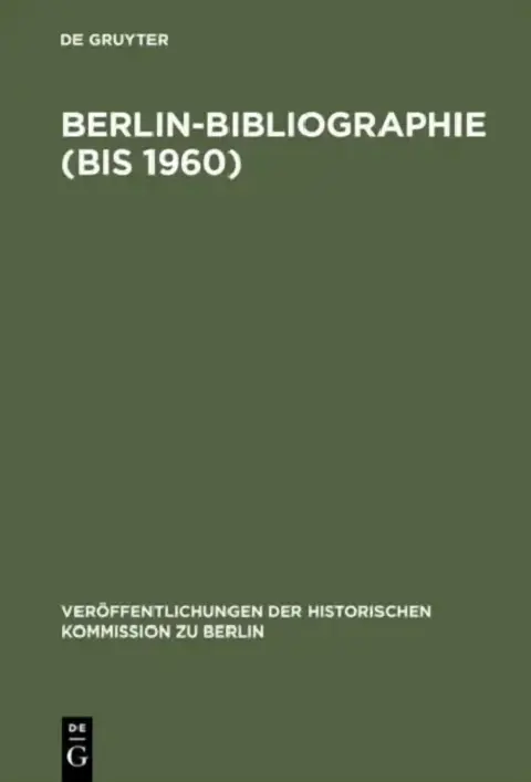 Cover of Berlin-Bibliographie (bis 1960)