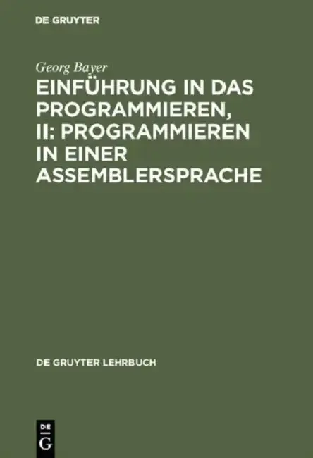 Cover of Einführung in das Programmieren, II