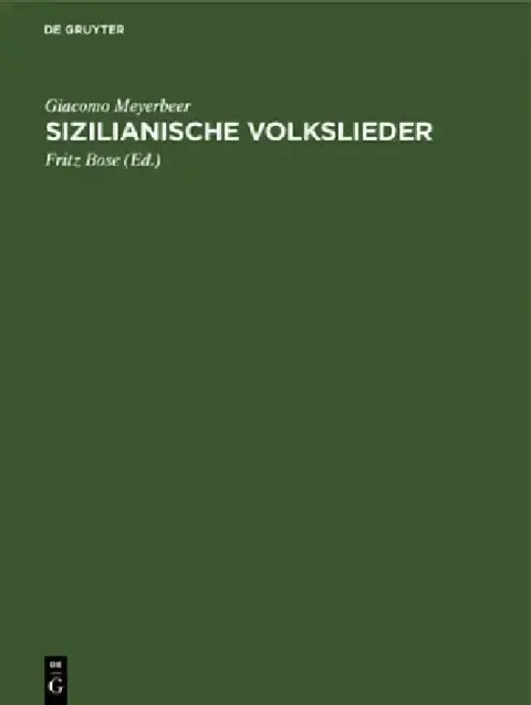 Cover of Sizilianische Volkslieder