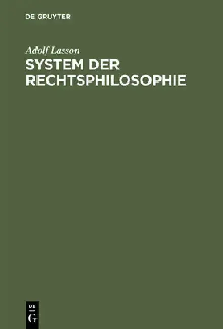 Cover of System Der Rechtsphilosophie