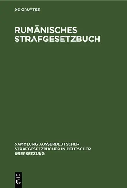 Cover of Rumänisches Strafgesetzbuch