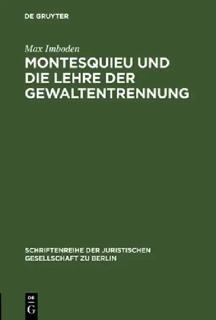 Cover of Montesquieu und die Lehre der Gewaltentrennung