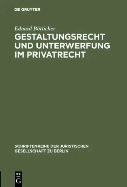 Cover of Gestaltungsrecht und Unterwerfung im Privatrecht