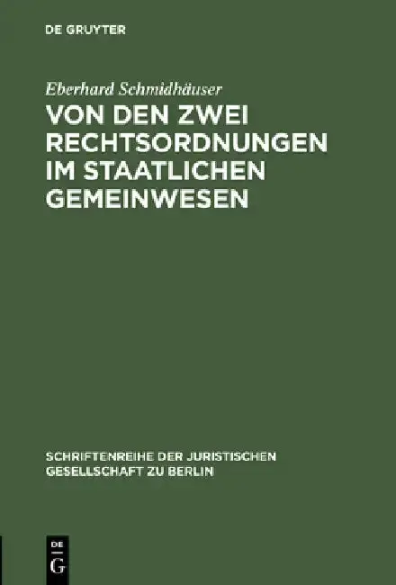 Cover of Von den zwei Rechtsordnungen im staatlichen Gemeinwesen