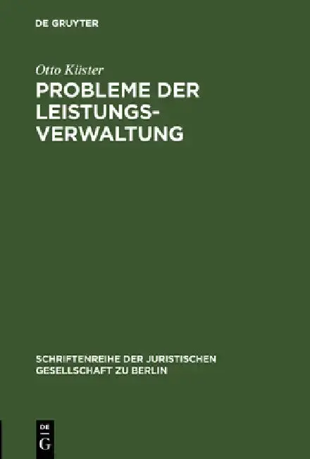 Cover of Probleme der Leistungsverwaltung