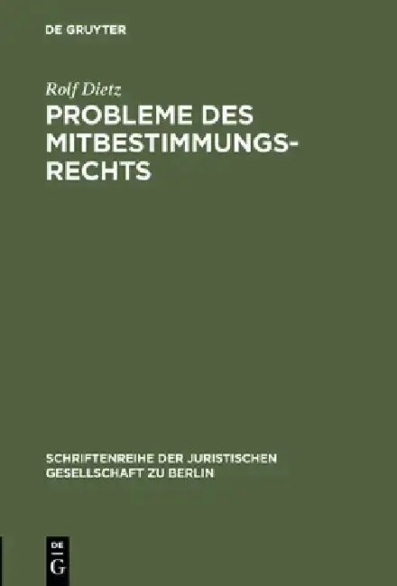 Cover of Probleme des Mitbestimmungsrechts