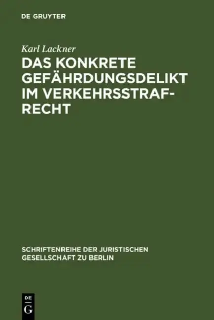 Cover of Das konkrete Gefährdungsdelikt im Verkehrsstrafrecht