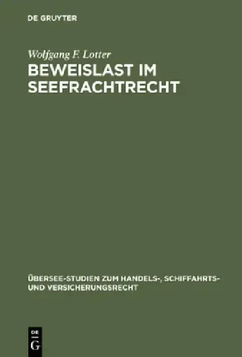Cover of Beweislast im Seefrachtrecht