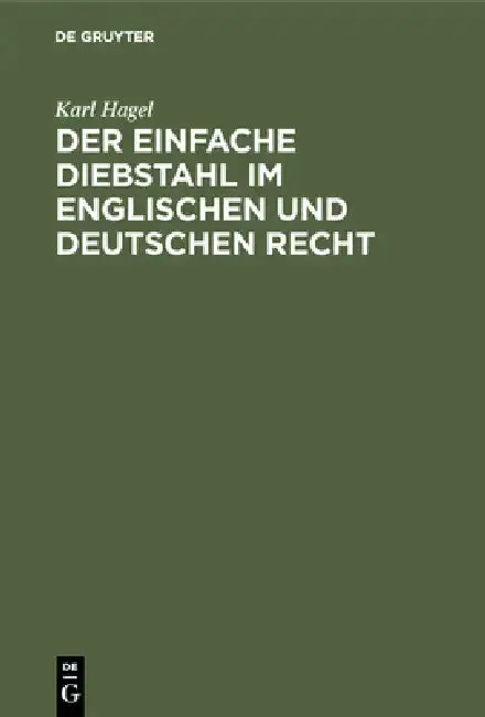 Cover of Der einfache Diebstahl im englischen und deutschen Recht