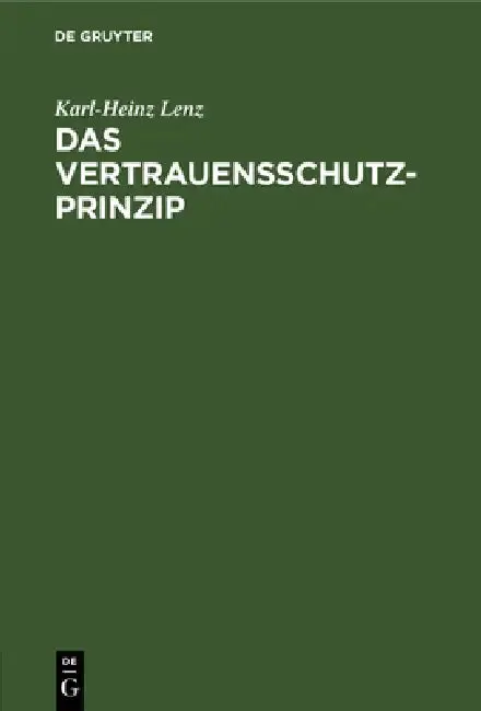 Cover of Das Vertrauensschutz-Prinzip