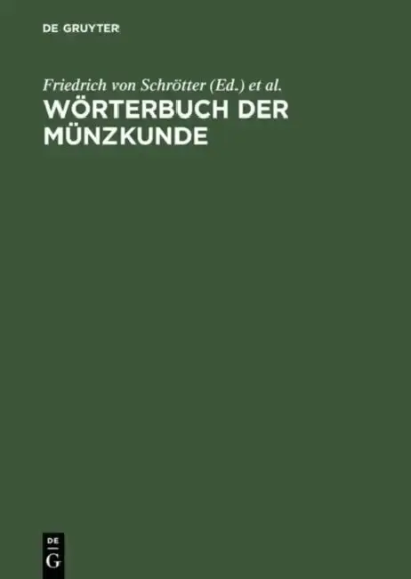 Cover of Wörterbuch Der Münzkunde