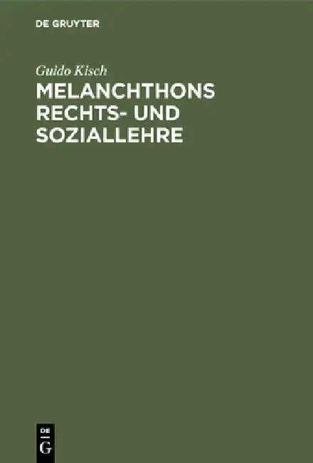 Cover of Melanchthons Rechts- und Soziallehre