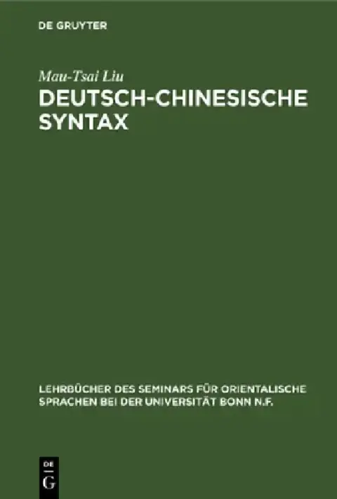 Cover of Deutsch-Chinesische Syntax