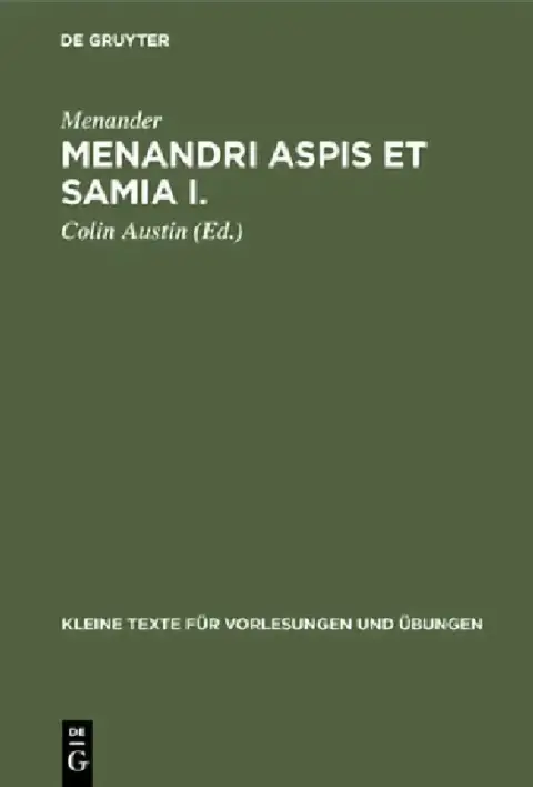 Cover of Menandri Aspis et Samia I.