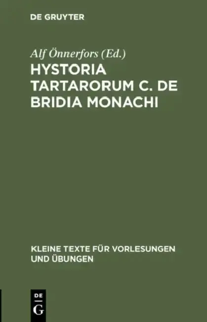 Cover of Hystoria Tartarorum C. de Bridia Monachi