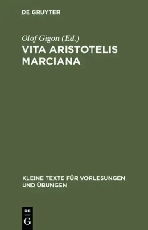 Cover of Vita Aristotelis Marciana