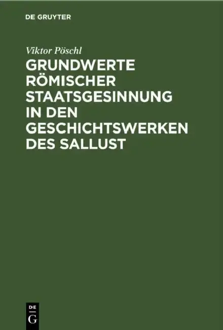 Cover of Grundwerte römischer Staatsgesinnung in den Geschichtswerken des Sallust