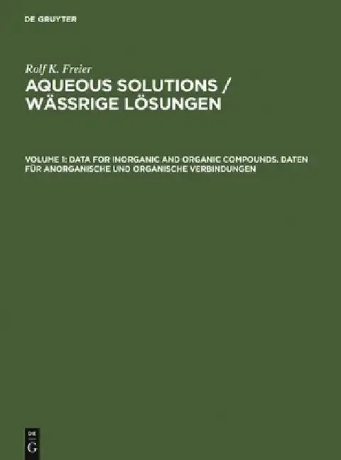 Cover of Data for Inorganic and Organic Compounds. Daten Für Anorganische Und Organische Verbindungen
