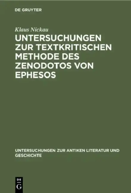 Cover of Untersuchungen zur textkritischen Methode des Zenodotos von Ephesos
