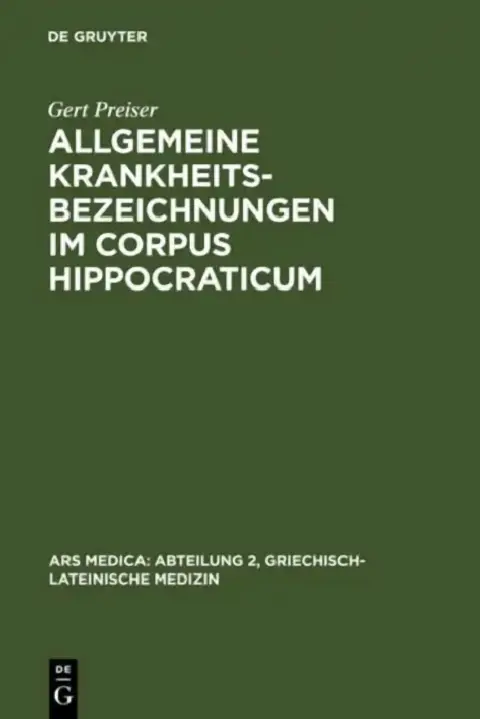 Cover of Allgemeine Krankheitsbezeichnungen im Corpus Hippocraticum