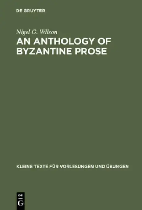 Cover of An Anthology of Byzantine Prose