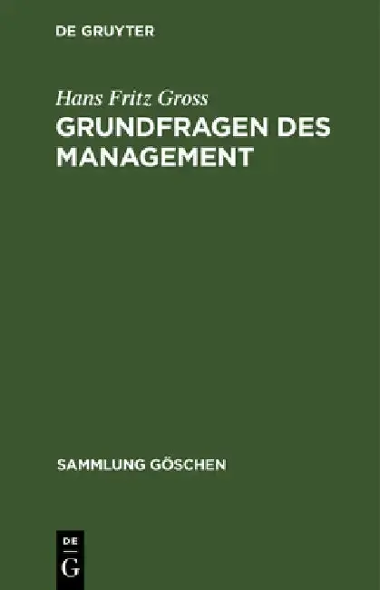 Cover of Grundfragen des Management
