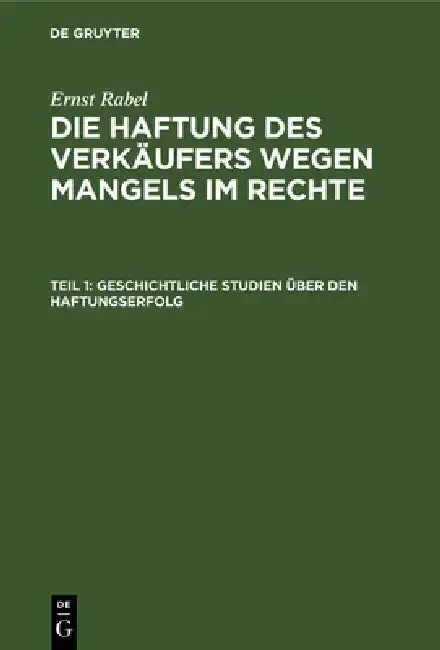 Cover of Geschichtliche Studien über den Haftungserfolg