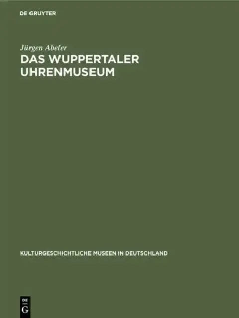 Cover of Das Wuppertaler Uhrenmuseum