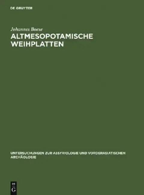 Cover of Altmesopotamische Weihplatten