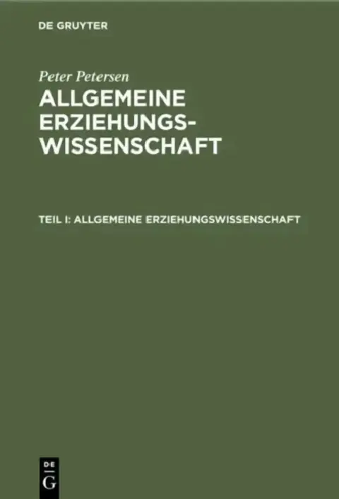 Cover of Allgemeine Erziehungswissenschaft