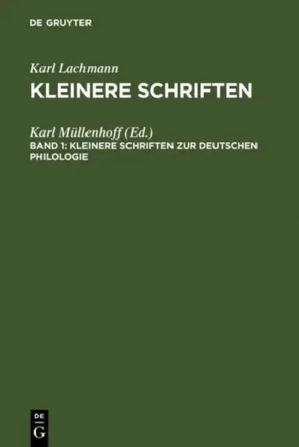 Cover of Kleinere Schriften Zur Deutschen Philologie