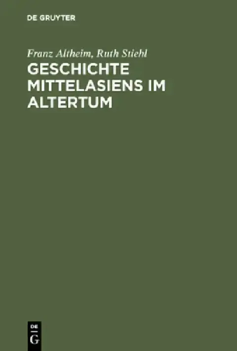 Cover of Geschichte Mittelasiens im Altertum