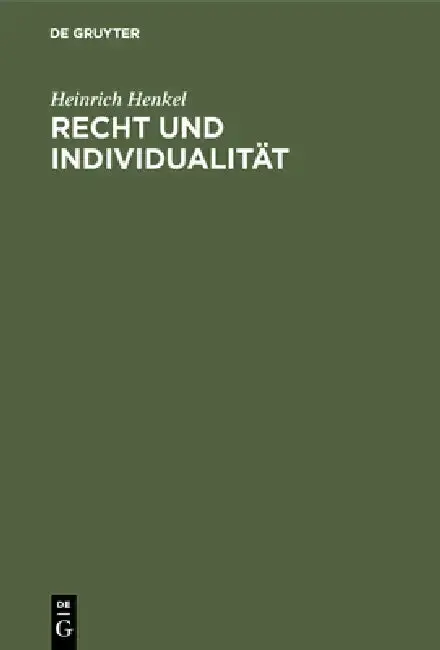 Cover of Recht und Individualität