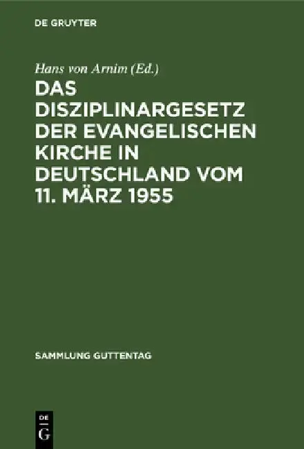 Cover of Das Disziplinargesetz der Evangelischen Kirche in Deutschland vom 11. März 1955