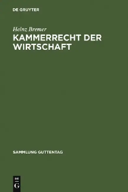 Cover of Kammerrecht der Wirtschaft