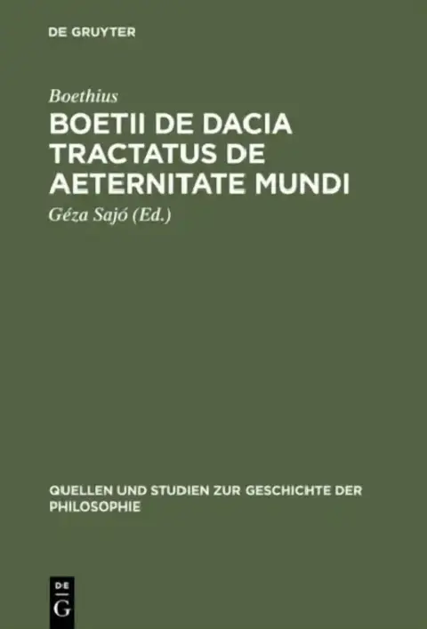 Cover of Boetii de Dacia tractatus De aeternitate mundi